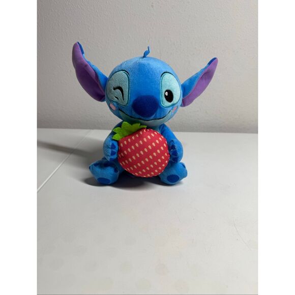 Disney Store Lilo and Stitch - Stitch Plush Stuffed Animal Strawberry 8”See Note - Picture 1 of 9
